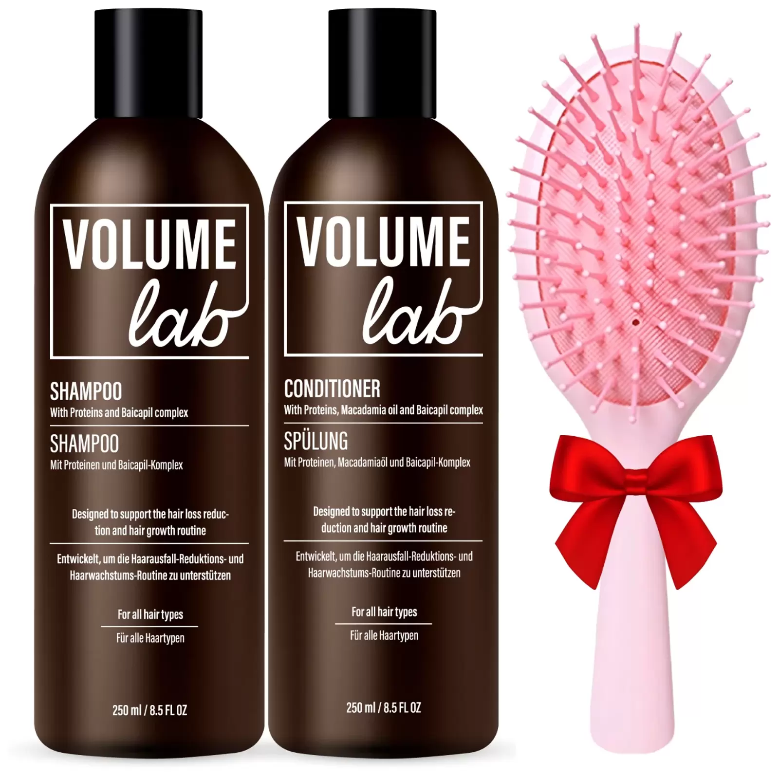 VOLUME LAB bazinis rinkinys: šampūnas ir kondicionierius + DOVANA (plaukų šepetys)! VOLUME LAB bazinis rinkinys: šampūnas ir kondicionierius + DOVANA (plaukų šepetys)!
